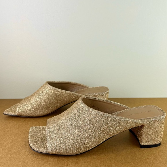 NEW DRIES VAN NOTEN GOLD GLITTER MULE SANDALS - Picture 7 of 13